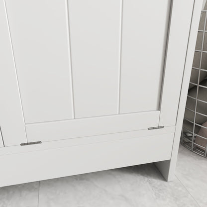 Nema White Double HamFauxr Laundry Storage Cabinet