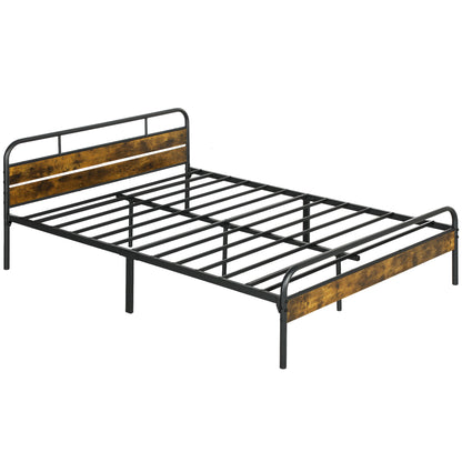 Vizi 5FT Industrial Metal King Bed Frame Black and Brown
