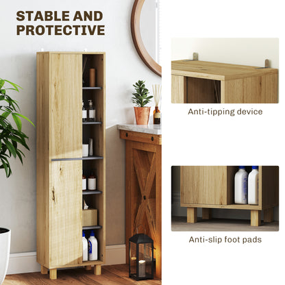 Lanoha Slim Multi Storage Bathroom Cabinet With Wood Effect Finish