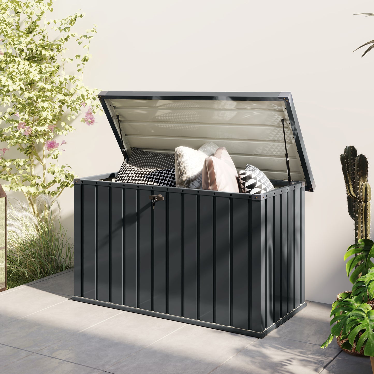 Firane Rafi Galvanised Steel Outdoor Storage Box 400 Litre Capacity