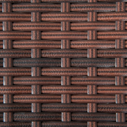 Varilu Brown Rattan Outdoor Coffee Table With Woven Top