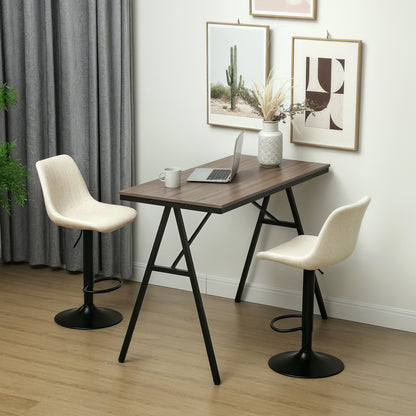 Sefipa Chenille Beige Tub Style Bar Stools Set Of 2 With Soft Touch Upholstery