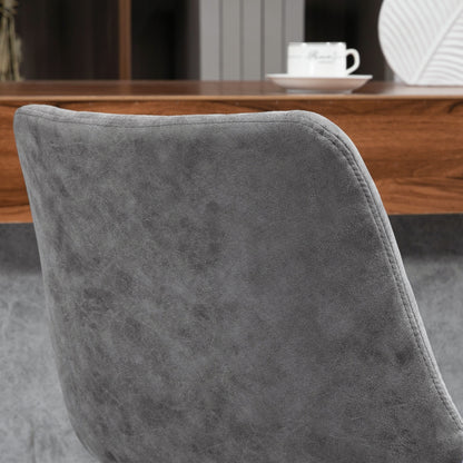 Doneha Faux Leather Grey Adjustable Breakfast Bar Chairs Set Of 2 With Upholstered Seats