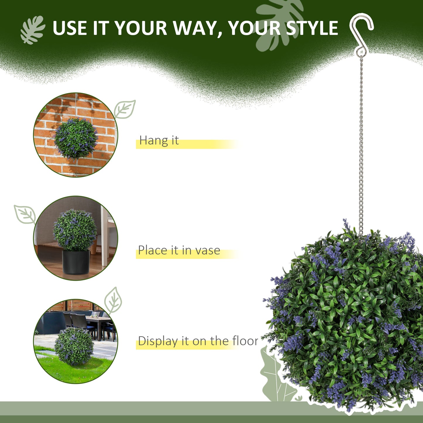 Liropa Neyo Set Of 2 Artificial UV Resistant Topiary Ball Plants