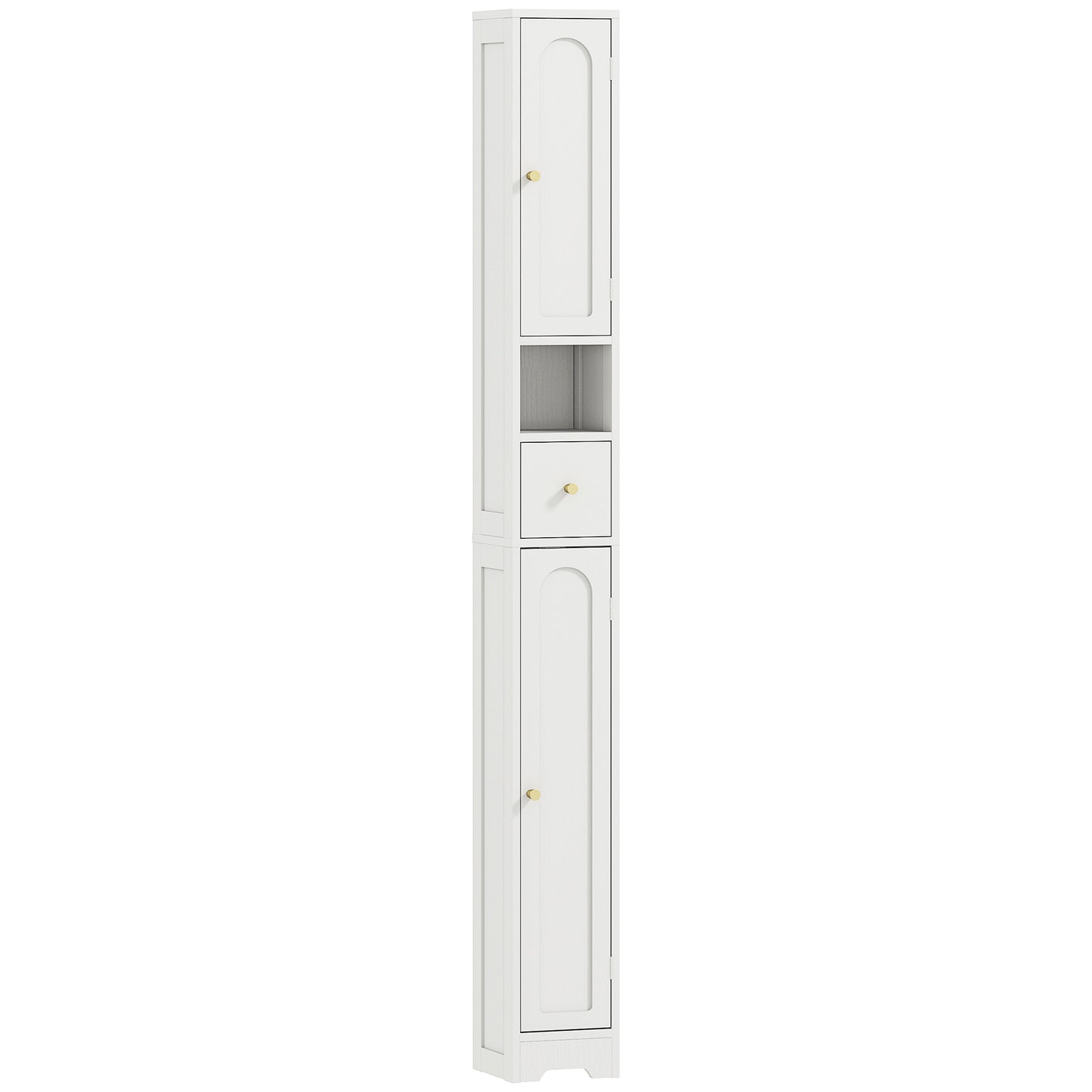 Extra Tall Bathroom Storage Cabinet With Arched Doors White 185cm