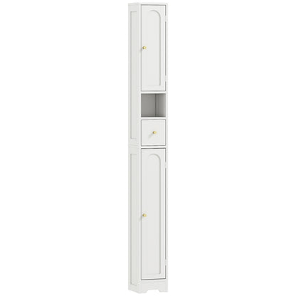 Extra Tall Bathroom Storage Cabinet With Arched Doors White 185cm