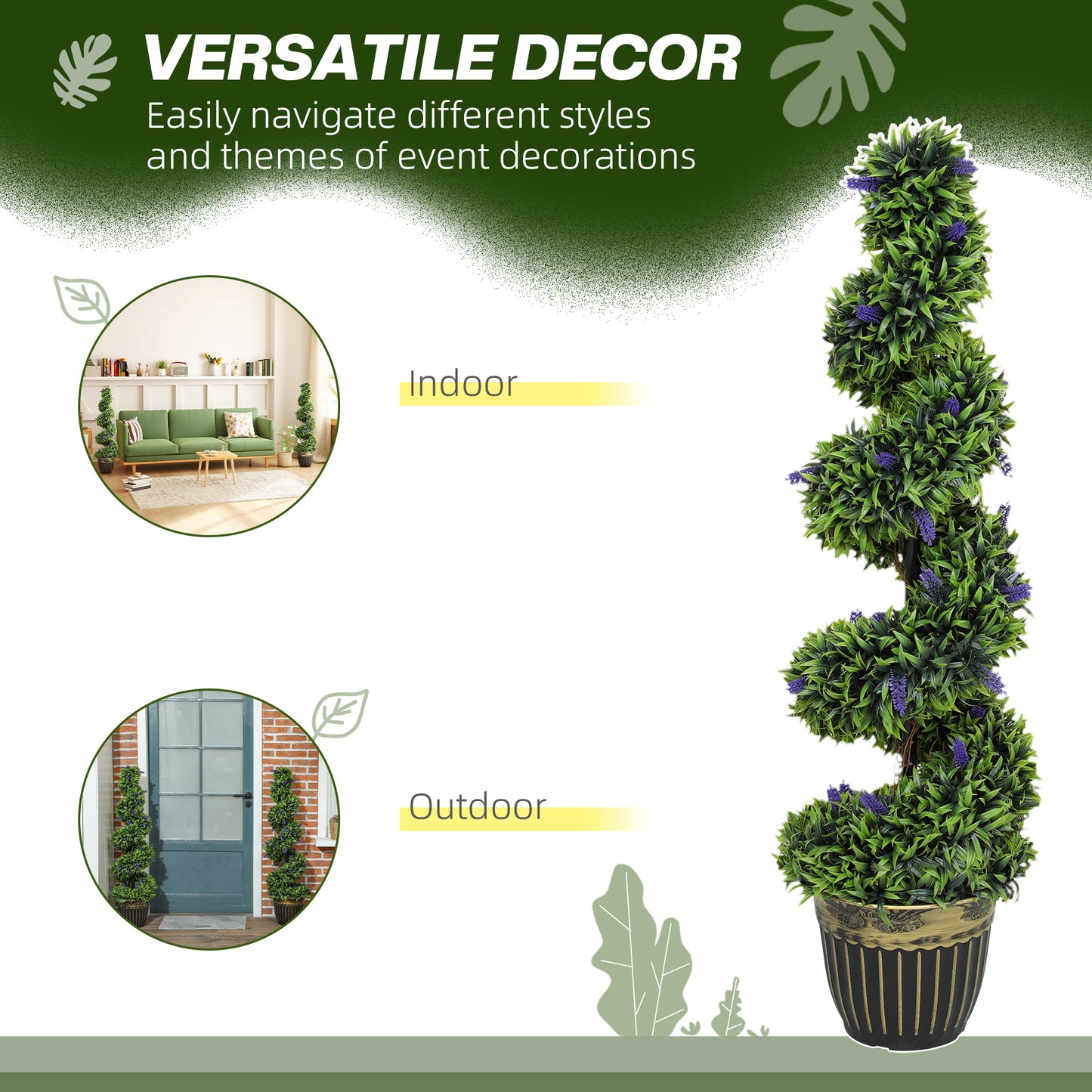 Ribara Set Of 2 Artificial Lavender Style Trees H8 115cm