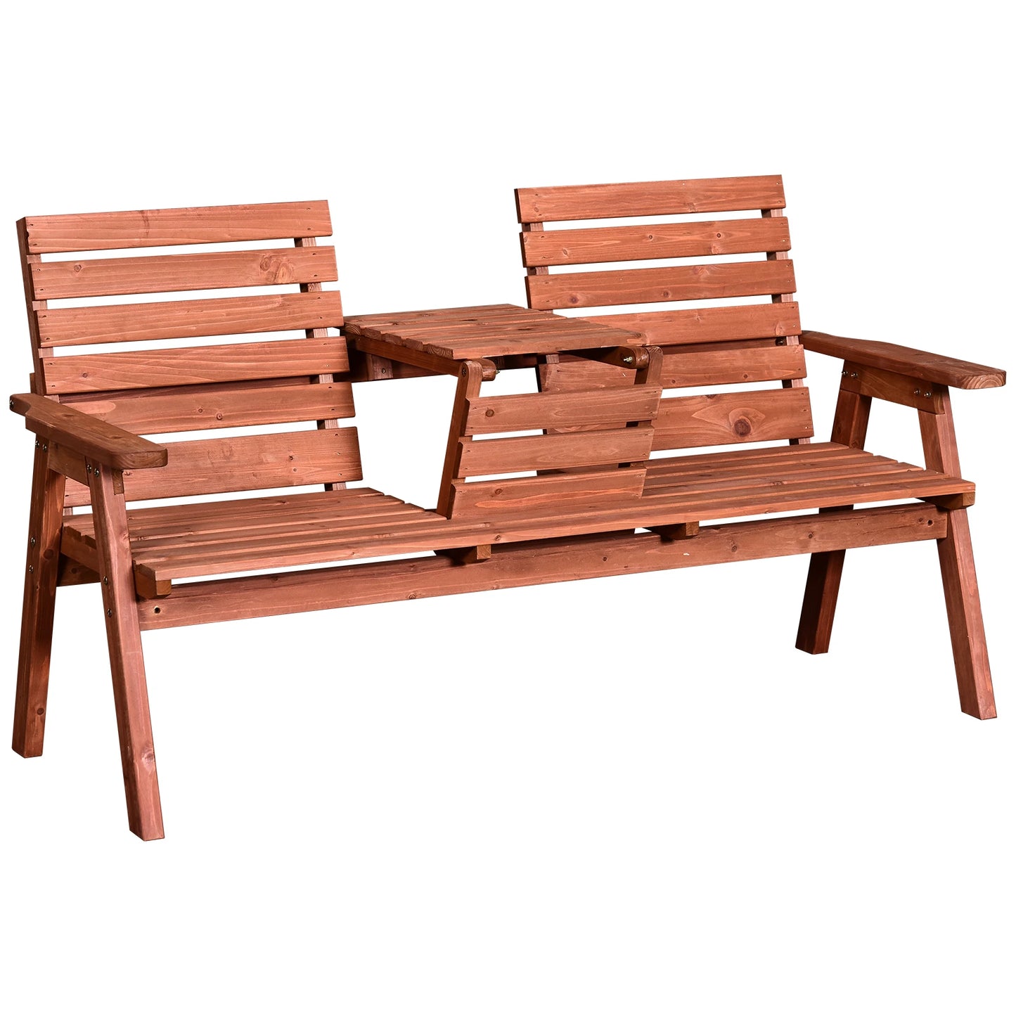 Marutta Fir Wood Natural Convertible Garden Bench Expanding From 2 To 3 Seats