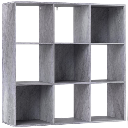 Rama Wooden Marble Grey 9 Cube Storage Bookcase