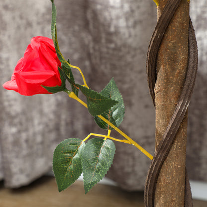 Elsu Set Of 2 Artificial White Rose Floral Plants In Pots H8 90cm Red