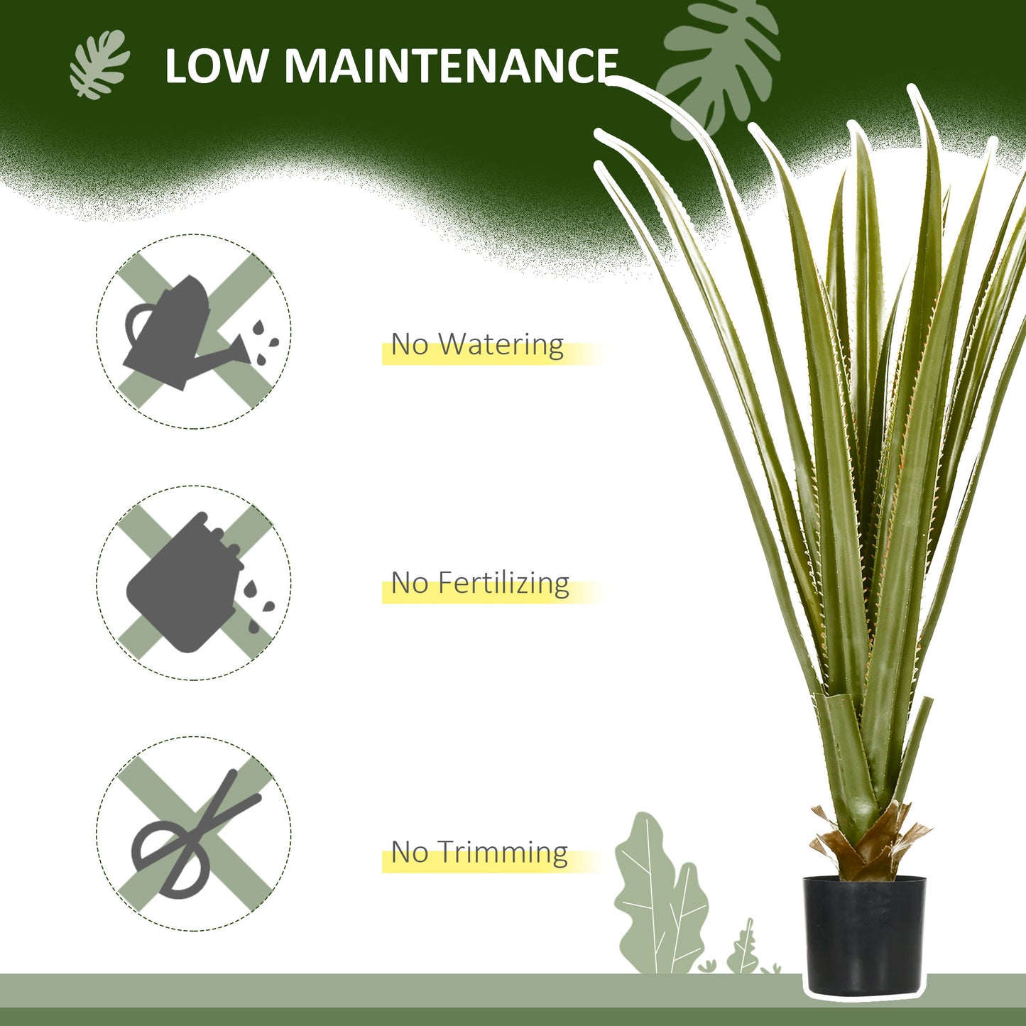 Lisu Raha Artificial Agave Style Succulent Plant In Pot For Indoor Or Outdoor Placement