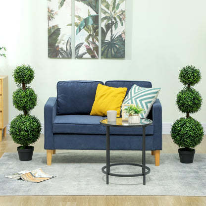 Rafile Set Of 2 Artificial Boxwood Topiary Trees With Triple Ball Design H8 100cm