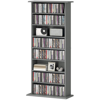 Wood Grey CD Storage Unit With 360 Disc Capacity