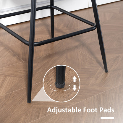 Lono Set Of 2 Black Faux Leather Swivel Counter Stools