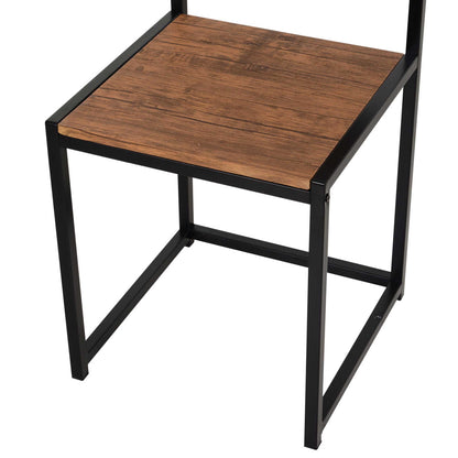 Lottopa Metal And Wooden Natural Compact Dining Table And Chair Set For Small Kitchens