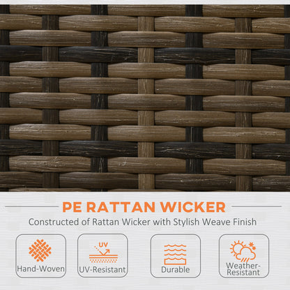 Vemato Rattan Orange And Brown 4 Seater Garden Furniture Set With Storage Table