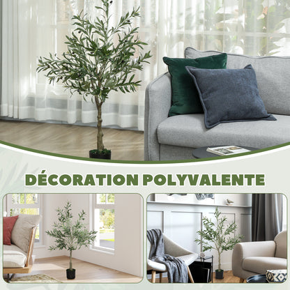 Leloke Artificial Olive Style Tree With Silk Leaf Finish