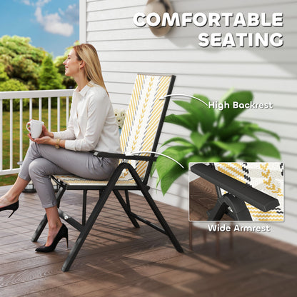 Dizisa Rattan Multicolour Reclining Garden Chairs Set Of 2 With Adjustable Comfort Design