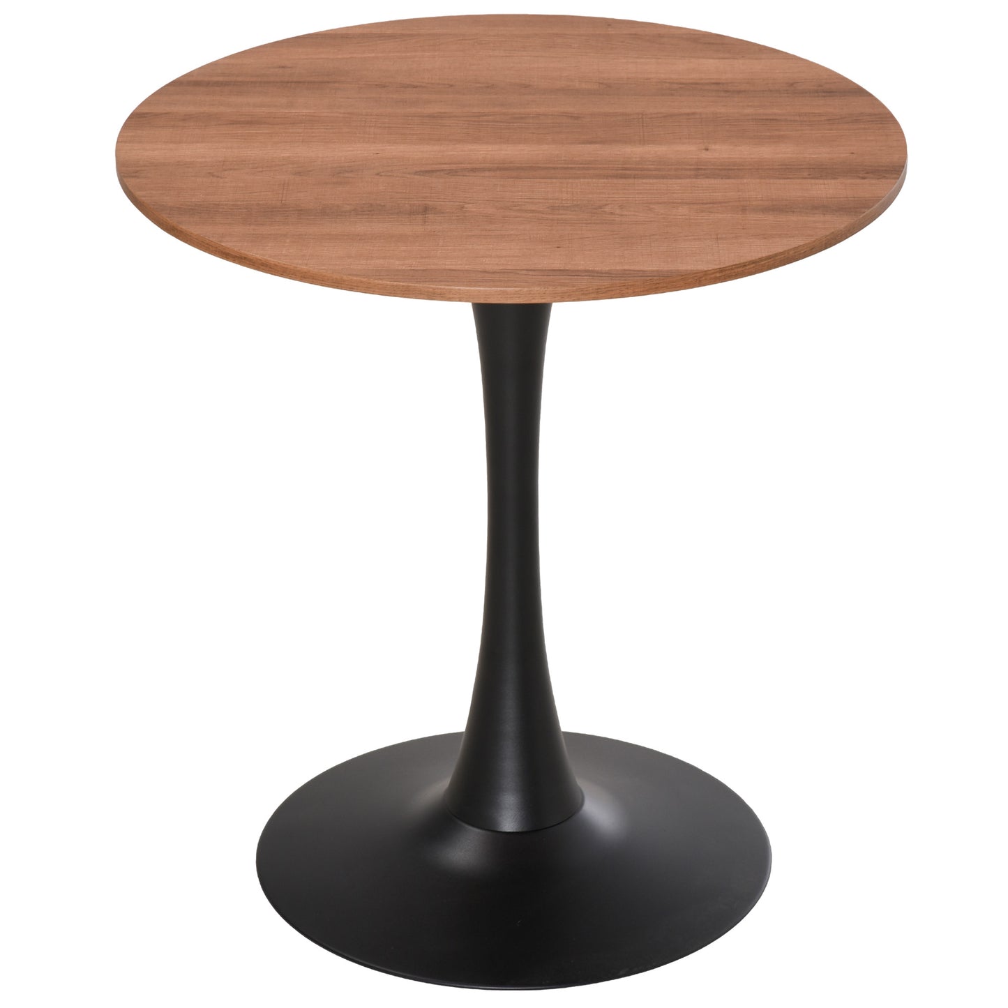 Lihamo Metal Brown Round Dining Table With Slim Base For Kitchen And Dining Spaces