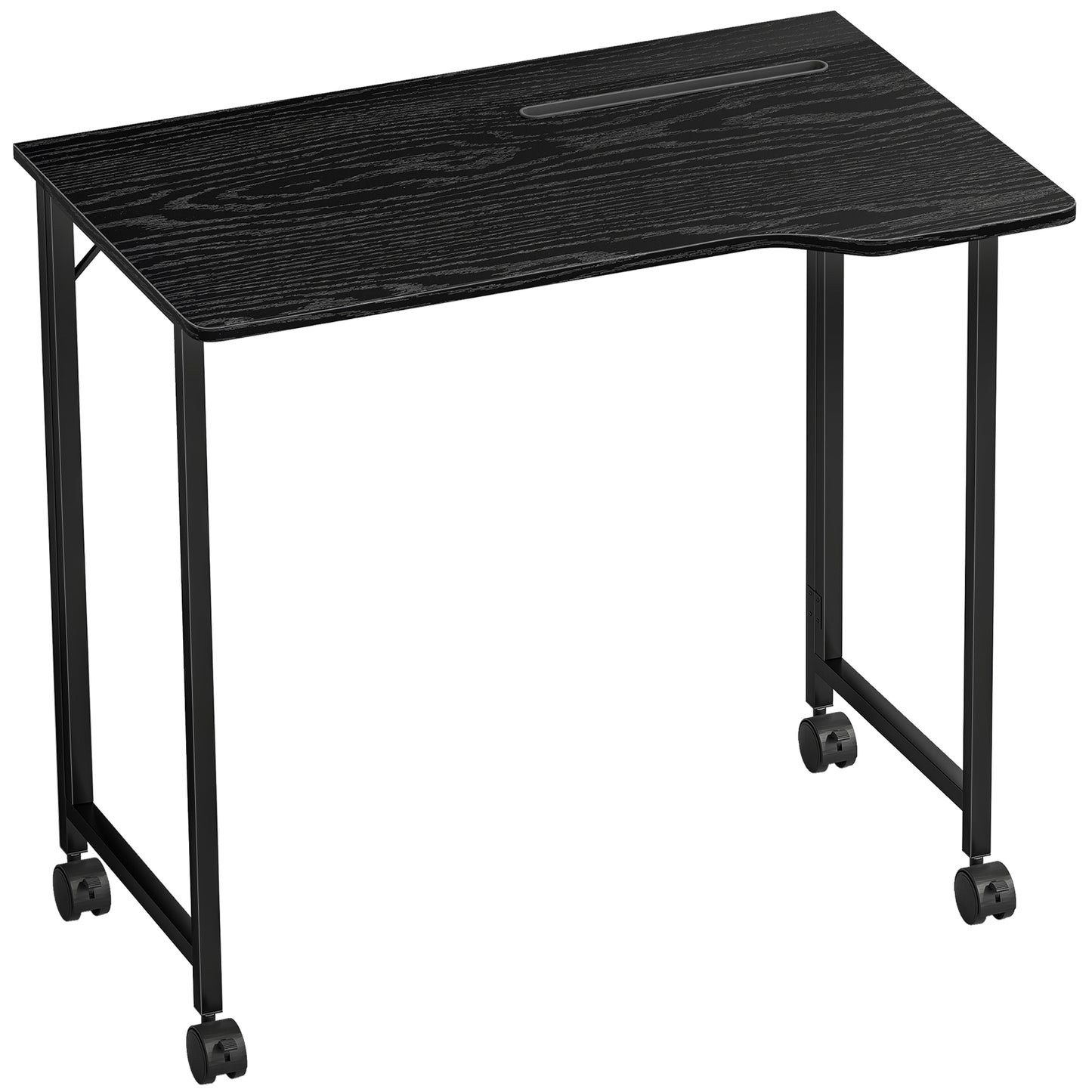 Schut 80cm Wooden Black Folding Desk Lockable Wheels