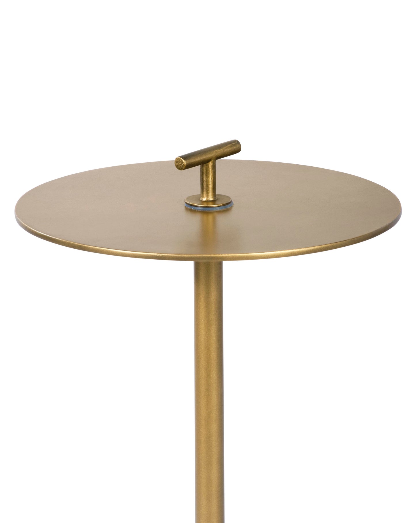 London Brass and White Marble Round Side Table