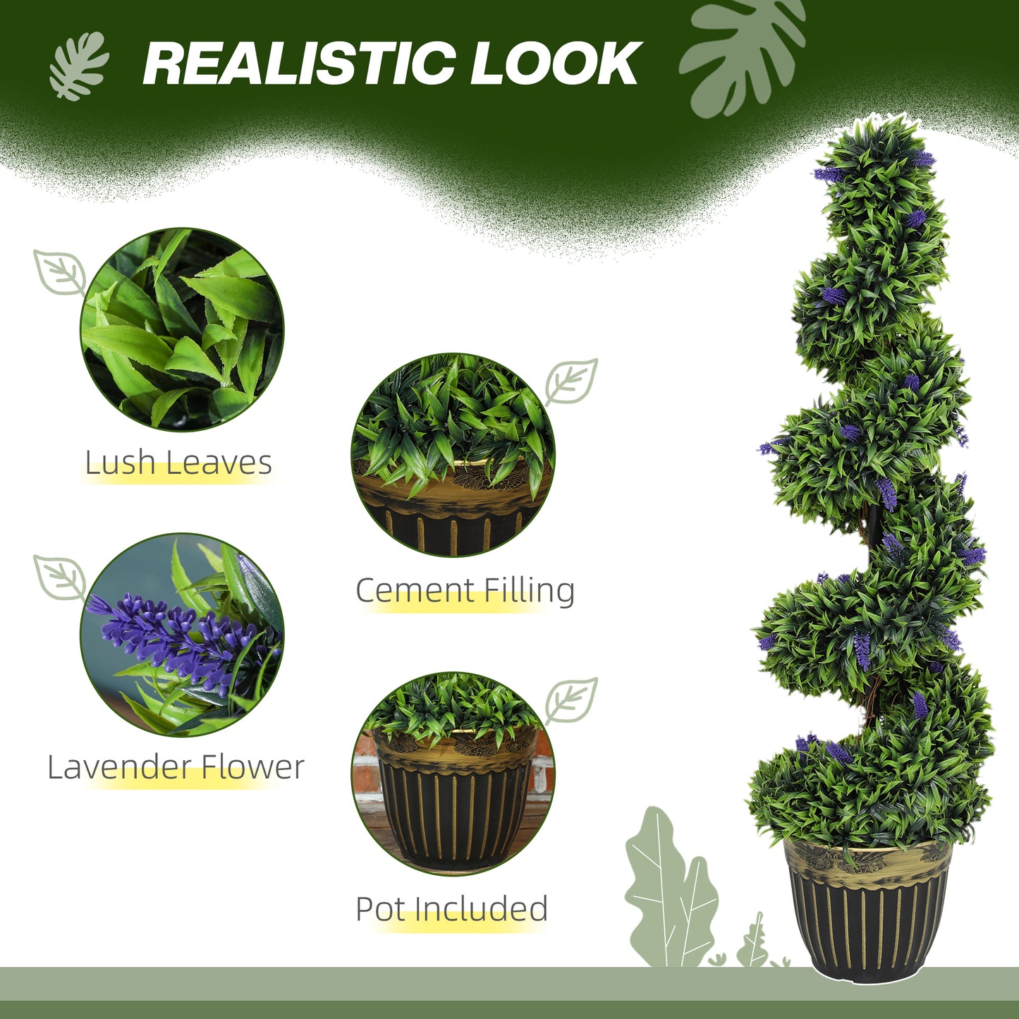 Ribara Set Of 2 Artificial Lavender Style Trees H8 115cm