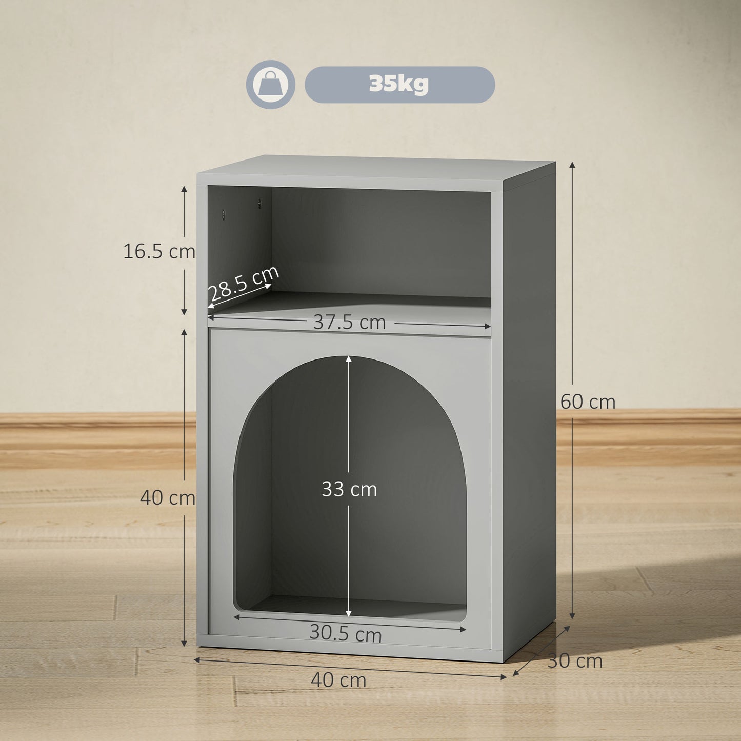 Sarayo Faco Grey Bedside Table With 2 Open Storage