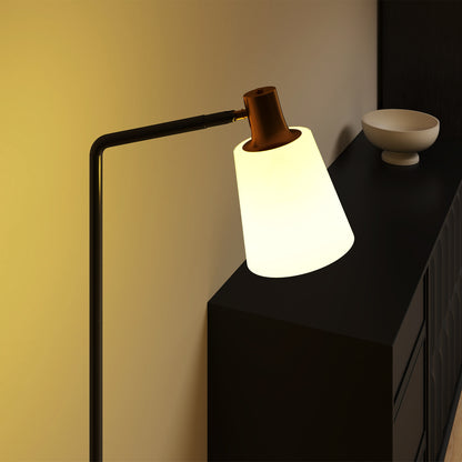 Copa Metal Black Adjustable Floor Lamp With Rotating Head And Multi Colour TemFauxrature Lighting