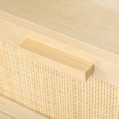 Doyo Boho Natural Rattan And Wood 3 Drawer Bedroom Chest