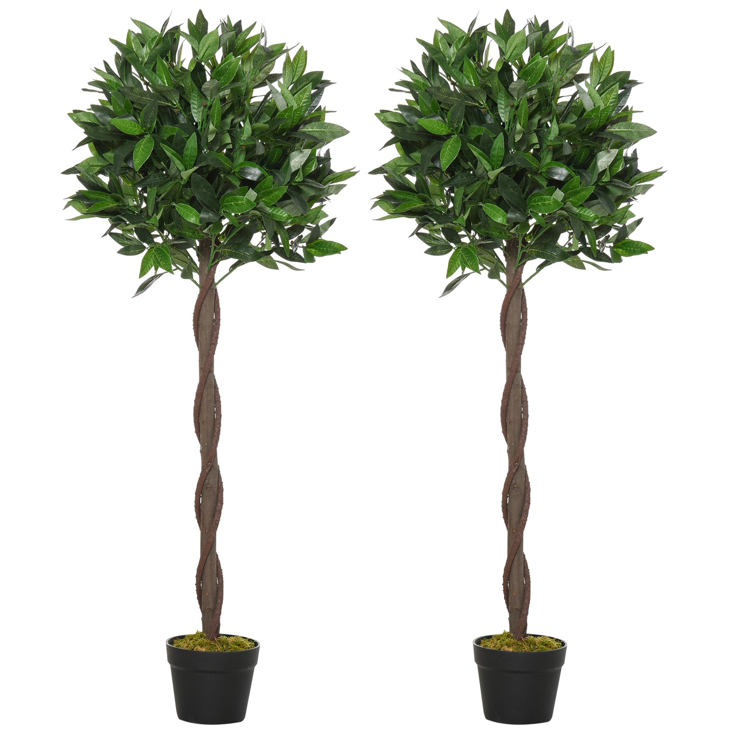 Lifa Set Of 2 Artificial Bay Laurel Style Trees Supplied In Matching Pots