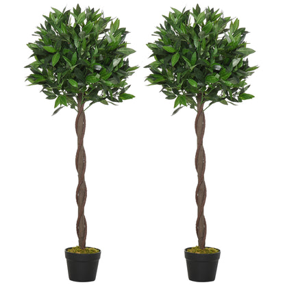 Lifa Set Of 2 Artificial Bay Laurel Style Trees Supplied In Matching Pots