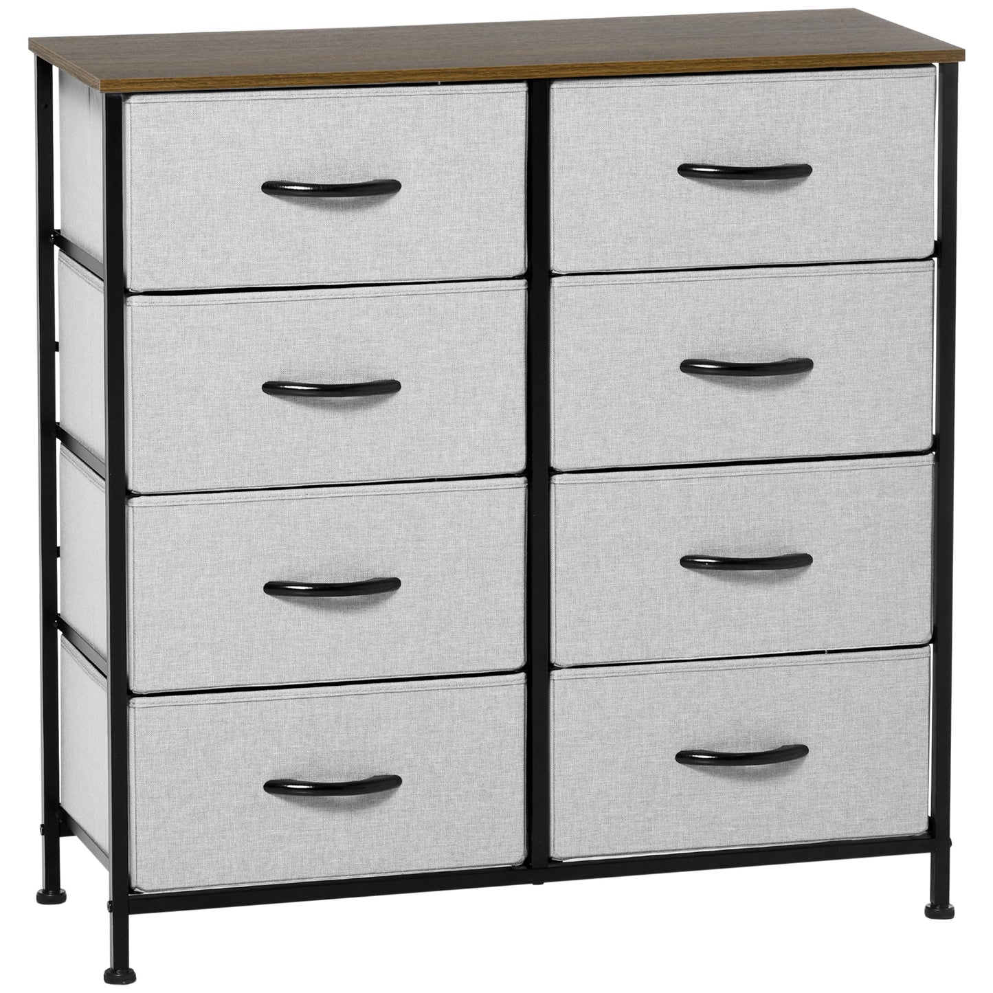 Norole Metal And Fabric Grey 8 Drawer Industrial Storage Chest With Steel Frame