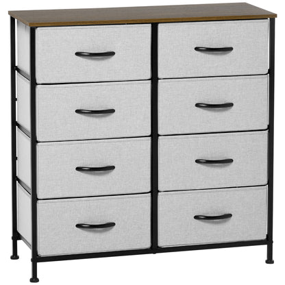 Norole Metal And Fabric Grey 8 Drawer Industrial Storage Chest With Steel Frame