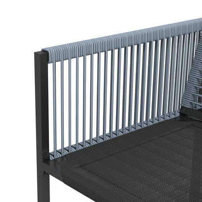 Nolu 4 Seater Metal Dark Grey Rattan Rope Garden Dining Set