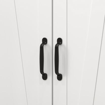 Roka Wooden White Farmhouse Style Multi Storage Cabinet