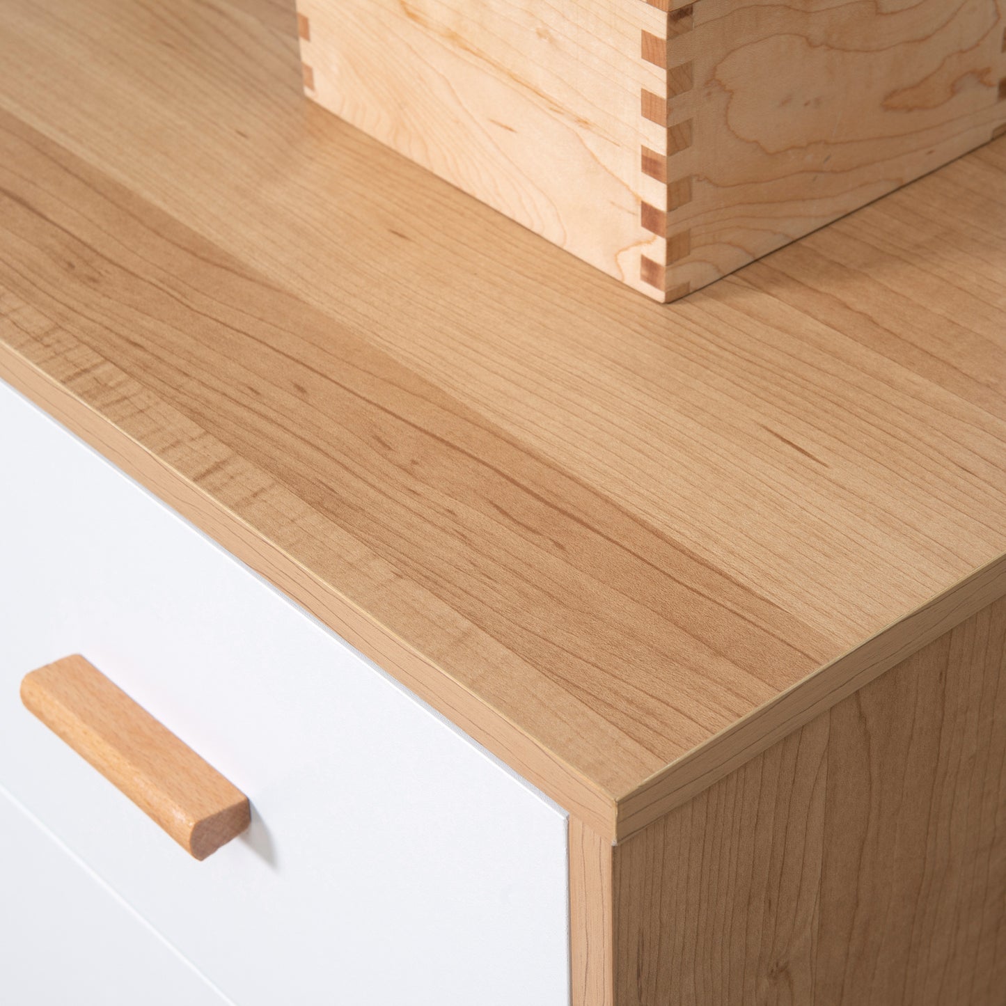 Elha Scandi White And Natural Wood 3 Drawer Storage Chest