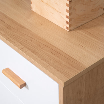 Elha Scandi White And Natural Wood 3 Drawer Storage Chest