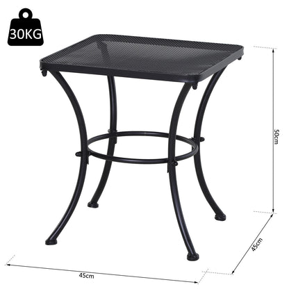 Aritte Metal Black Square Outdoor Bistro Table 45 x 45 x 50cm