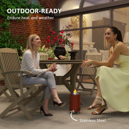 Balatti Small Stainless Steel Terracotta Tabletop Smokeless Fire Pit