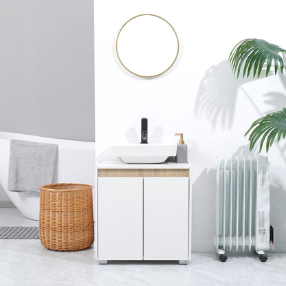 Elpalo White Freestanding Under Sink Vanity Cabinet With Double Doors