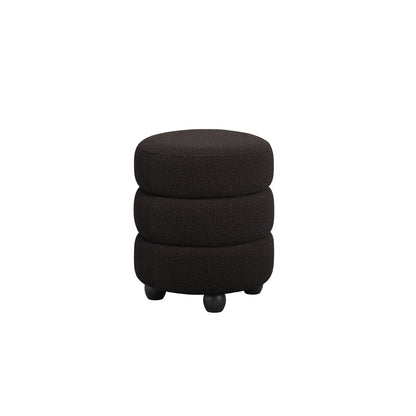 Antipodes Black Chenille Round 3 Tier Pouffe
