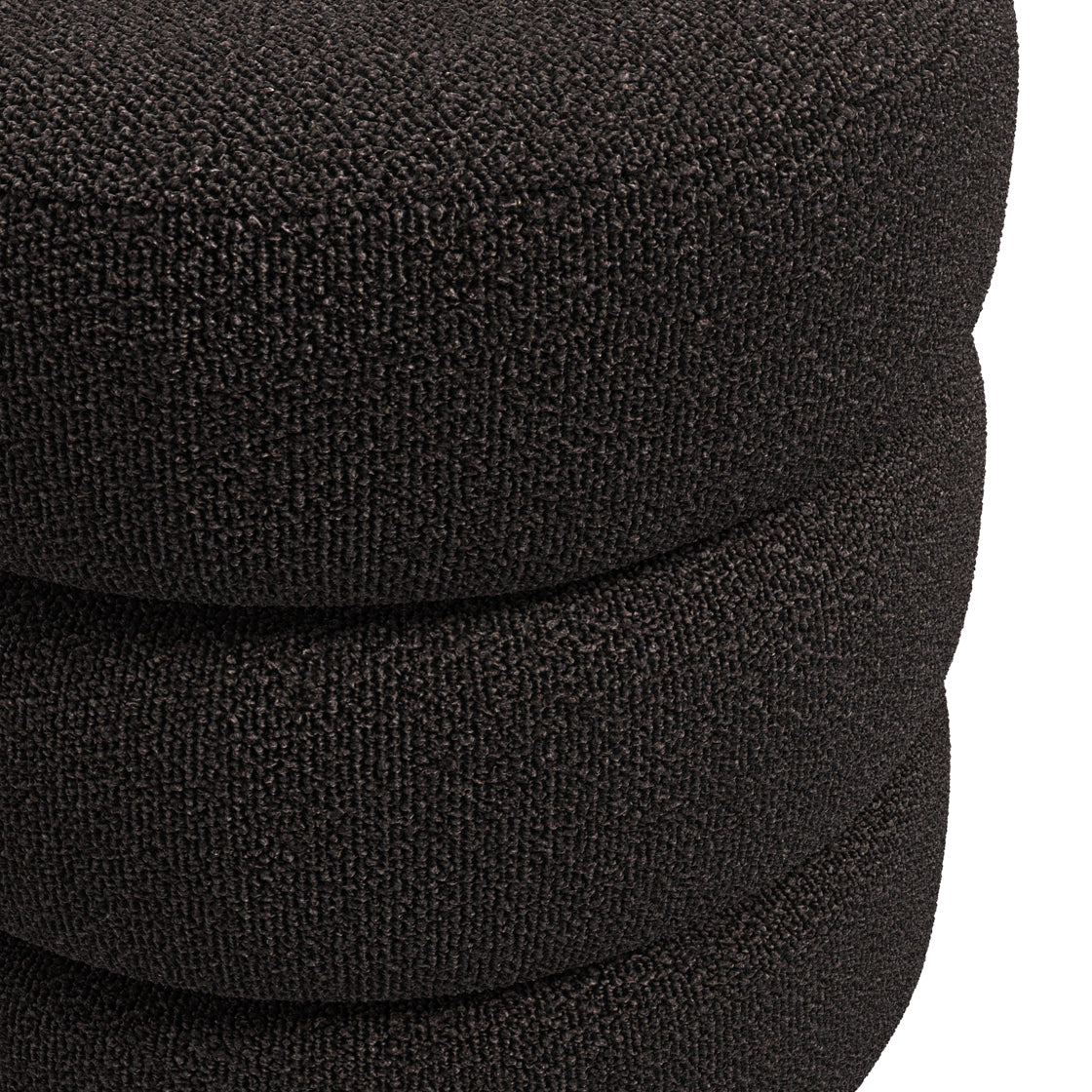 Antipodes Black Chenille Round 3 Tier Pouffe