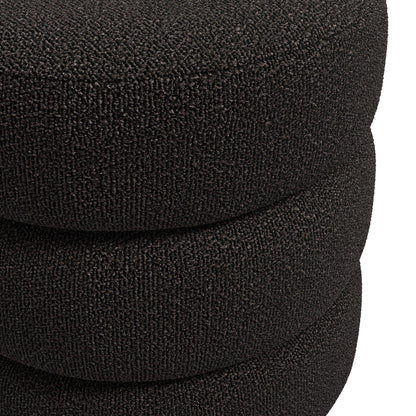 Antipodes Black Chenille Round 3 Tier Pouffe