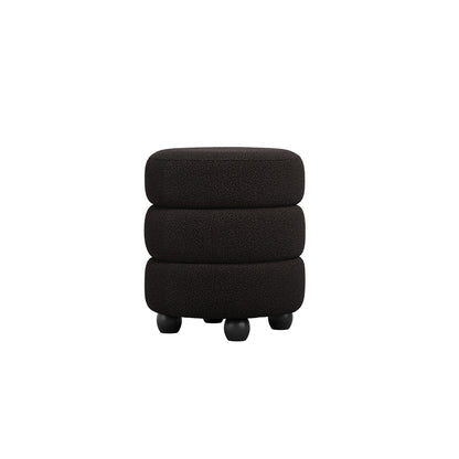 Antipodes Black Chenille Round 3 Tier Pouffe