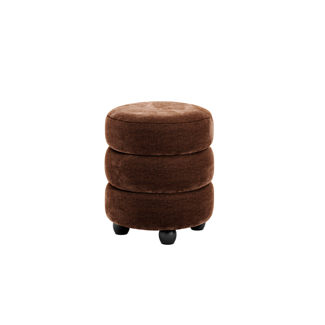 Antipodes Maroon Chenille Round 3 Tier Pouffe