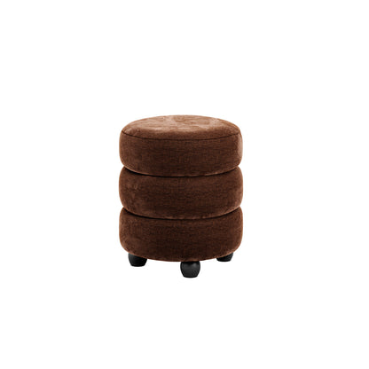 Antipodes Maroon Chenille Round 3 Tier Pouffe