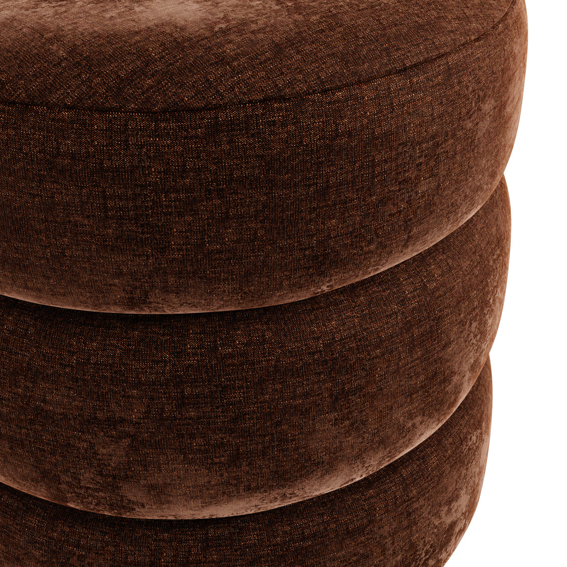 Antipodes Maroon Chenille Round 3 Tier Pouffe