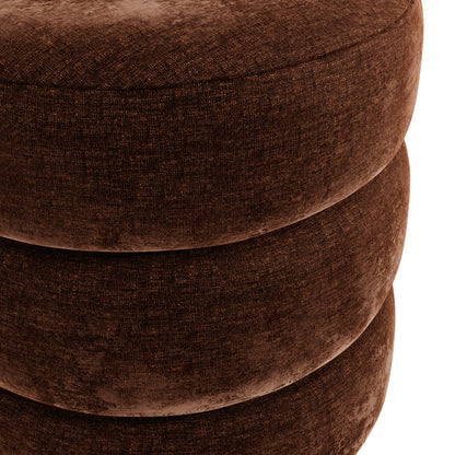 Antipodes Maroon Chenille Round 3 Tier Pouffe