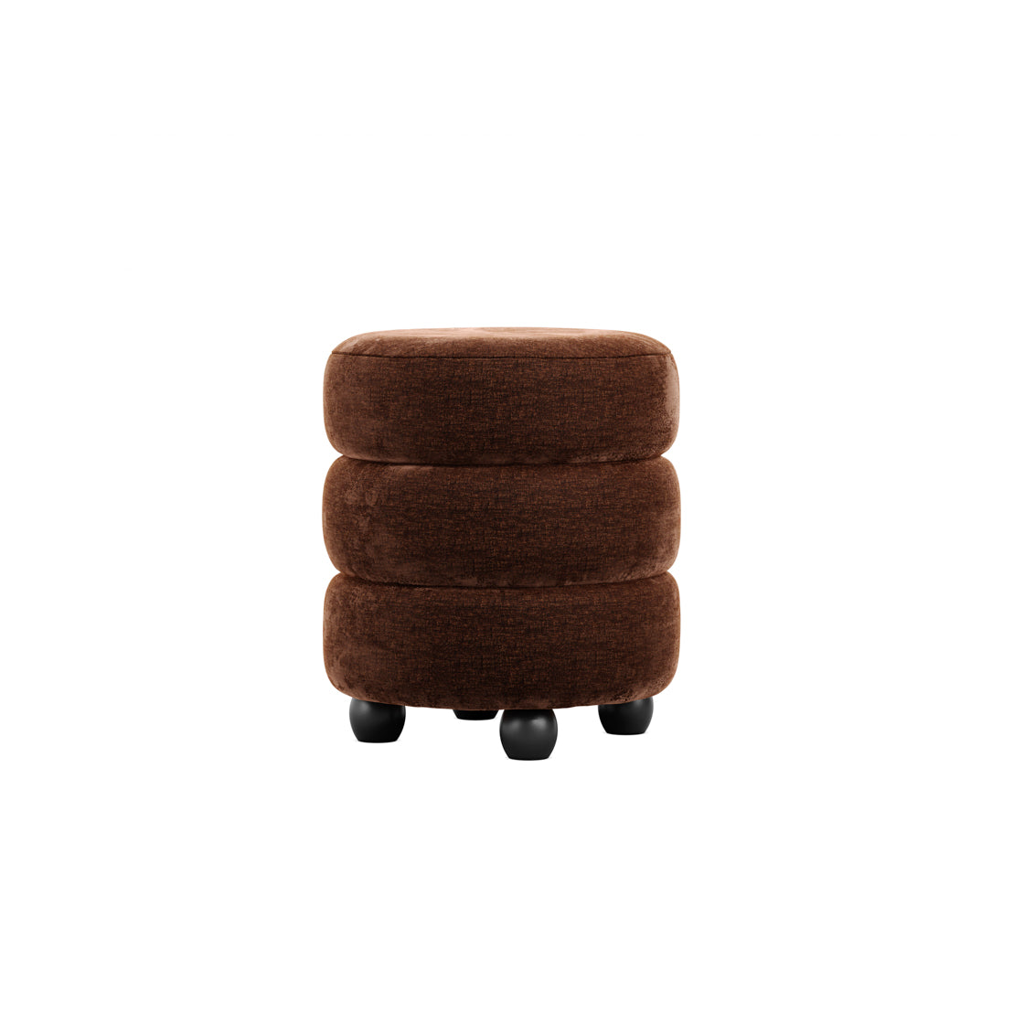 Antipodes Maroon Chenille Round 3 Tier Pouffe