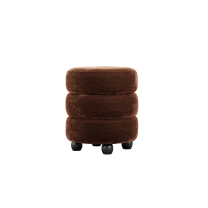 Antipodes Maroon Chenille Round 3 Tier Pouffe